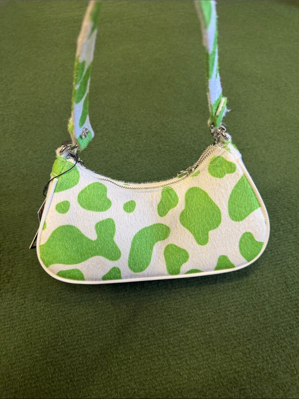 Von Dutch White and Green Mini Shoulder Bag with Purple Logo - Picture 3 of 3